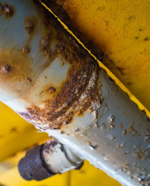 Steel,Pipe,With,Blister,Paint,,Rust,Paint,Peeling,Off,Against